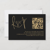 Classy Gold Script Black QR Code Mariage RSVP (Devant)