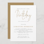 Classy Gold Script N'importe quel âge Invitation a (Devant / Derrière)