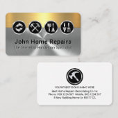 Classy Gold Silver Layers With Gold Tools Visitekaartje (Voorkant / Achterkant)