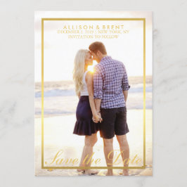Classy Gold Sla de datum fotokaart op Save The Date