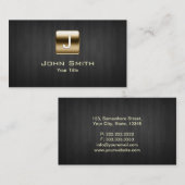 Classy Gold Stamp Dark Wood Visitekaartje (Voorkant / Achterkant)