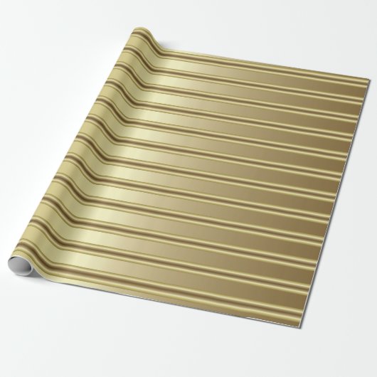 Classy Gold Stripe Pattern Cadeaupapier (Uitgerold)