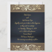 Classy Gold Swirl Flat Wedding Uitnodiging (Voorkant)