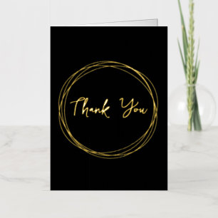 Classy Gold Tone Budget Business Merci Cartes