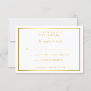 Classy Gold White RSVP