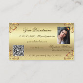 Classy Golden  Decor met foto- en QR-code Visitekaartje (Achterkant)