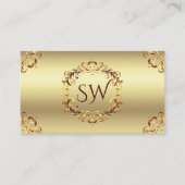 Classy Golden  Decor Monogram Foto QR-code Visitekaartje (Voorkant)