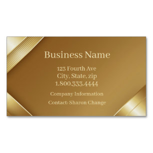 Classy Golden Gold Minimal Eenvoudige Formele Magnetisch Visitekaartje