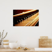 Classy  Golden Piano Keys Print op Canvas (Keuken)
