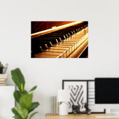 Classy  Golden Piano Keys Print op Canvas (Thuiskantoor)