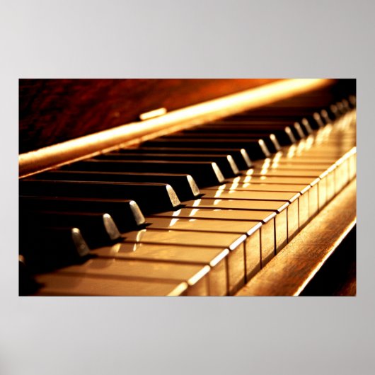 Classy  Golden Piano Keys Print op Canvas (Voorkant)