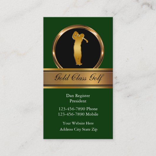Classy Golf Cartes de visite (Devant)