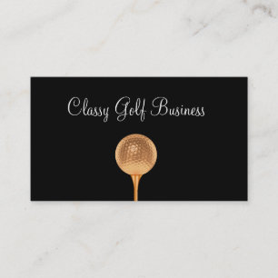 Classy Golf Cartes de visite Gold Golf Ball