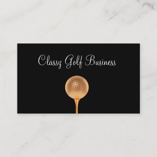 Classy Golf Cartes de visite Gold Golf Ball (Devant)
