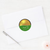 Classy Golf Gold Tone Golf Ball Stickers Merci (Enveloppe)