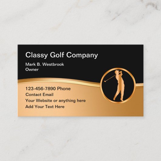 Classy Golf Thème Carte de visite moderne (Devant)
