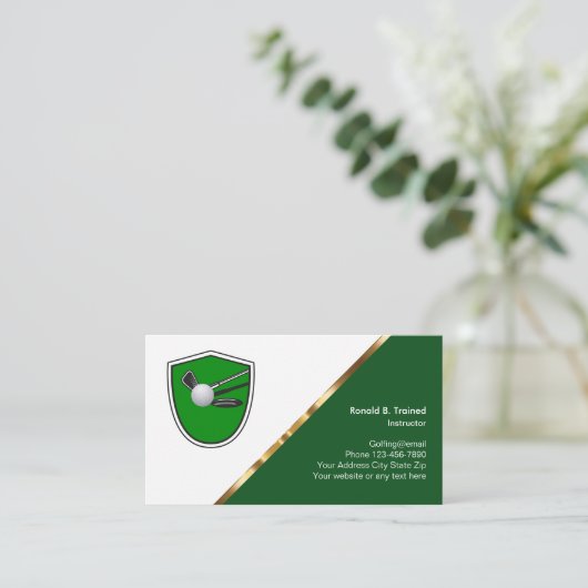 Classy Golf Training Carte de visite Design Modèle (Debout devant)