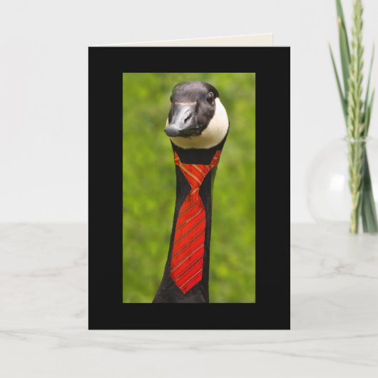 Classy Goose en Necktie Birthday Kaart (Voorkant)