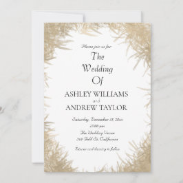 Classy Goud Gras Elegant Wit Bruiloft Kaart