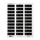 Classy Goud Lijst Zwart Monogram Bruiloft Etiket (Full Sheet)
