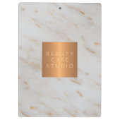 Classy goud staal koper metallic grijs marmer klembord (Achterkant)