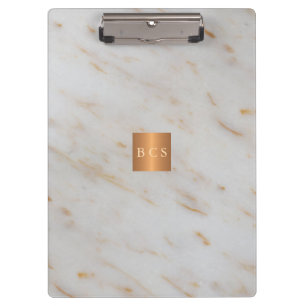 Classy goud staal koper metallic grijs marmer klembord
