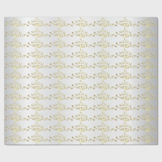 Classy gouden trouwringen op wit satijn cadeaupapier (Vlak)