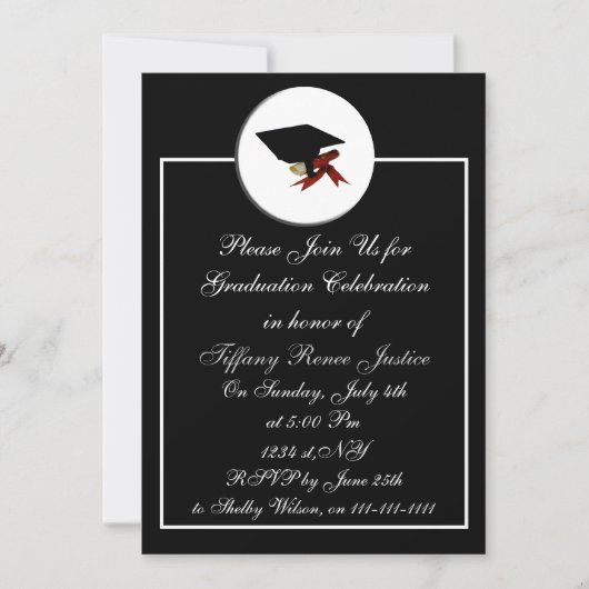 classy Graduation party Invitation (Devant)