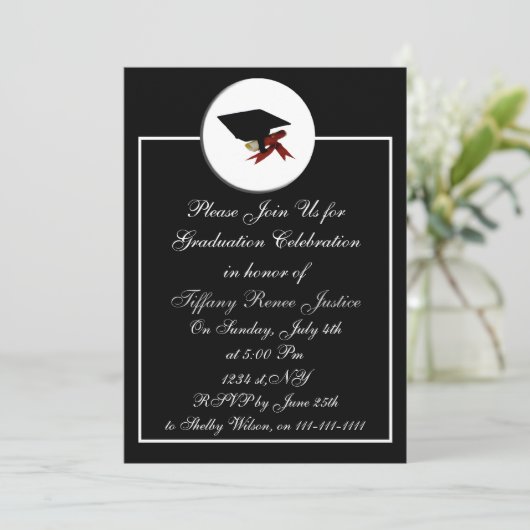 classy Graduation party Invitation (Debout devant)