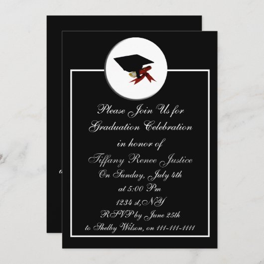 classy Graduation party Invitation (Devant / Derrière)