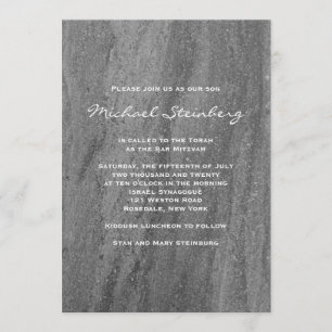 Classy Granite Bar Mitswa Uitnodiging