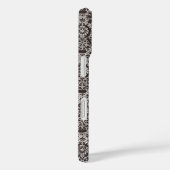 Classy Gray Black Damask Monogram Case-Mate iPhone Case (Achterkant / Rechts)