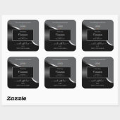 Classy Gray Black Wavy Silver Logo Product Labels (Vel)