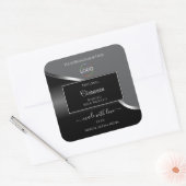 Classy Gray Black Wavy Silver Logo Product Labels (Envelop)