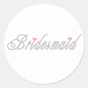 Classy Grays Bridesmaid Ronde Sticker