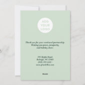 Classy Green Business Christmas Kaart (Achterkant)