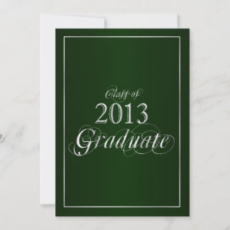Classy Green en Silver 2013 Afstuderen Uitnodiging