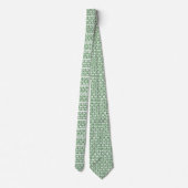 CLASSY GREEN WHITE DAMASK Floral Stropdas (Achterkant)