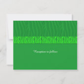 Classy Green Zebra Pattern Wedding Kaart (Achterkant)