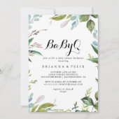 Classy Greenery BabyQ Baby shower Barbecue Kaart (Voorkant)