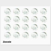 Classy Greenery Foliage Wedding Ronde Sticker (Vel)