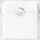 Classy Greenery Foliage Wedding Ronde Sticker (Tas)