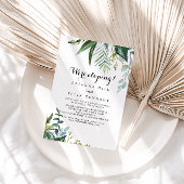 Classy Greenery Tropical Elopement Reception Kaart