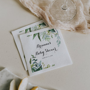 Classy Greenery Tropical Leaves Baby shower Servet