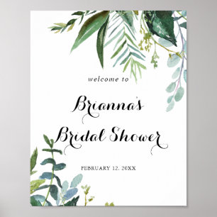 Classy Greenery Tropical Vrijgezellenfeest Welcome Poster