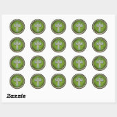 Classy Groen Keltisch Kruis Ronde Sticker (Vel)