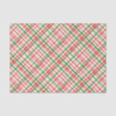 Classy Groen Roze Rode Waterverf Plaid Art Pattern Tissuepapier (Voorkant)