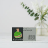 Classy groene bartender visitekaartjes (Staand voorkant)