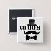 Classy Groom Vierkante Button 5,1 Cm (Voorkant /achterkant)