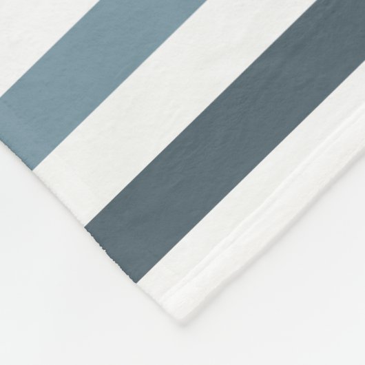 Classy Groot Lichtblauw Gestreept Patroon met Naam Fleece Deken (Hoek)